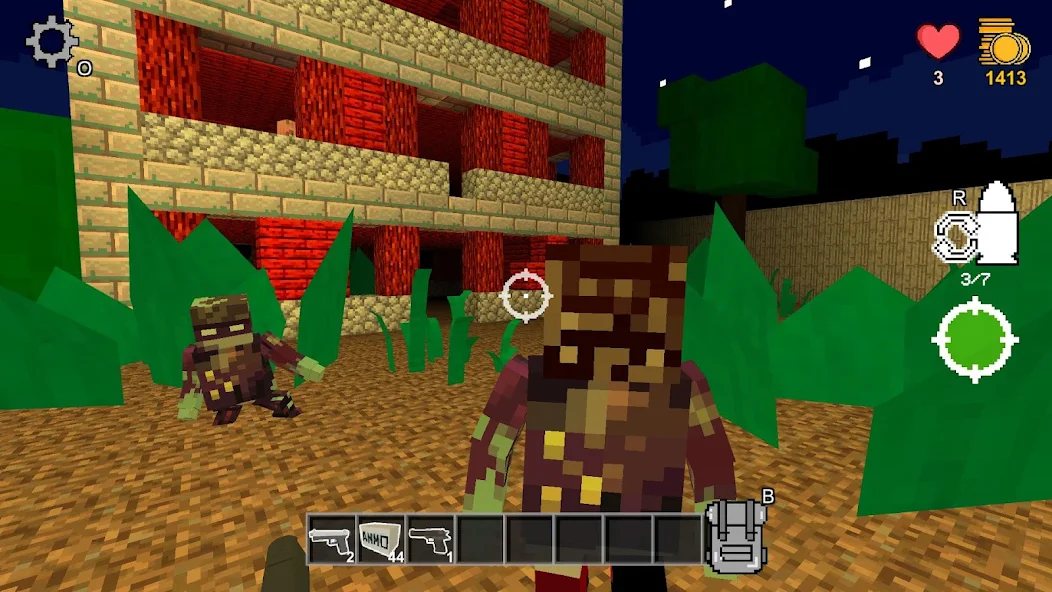 Zombie Craft Attack in City gameplay screenshot